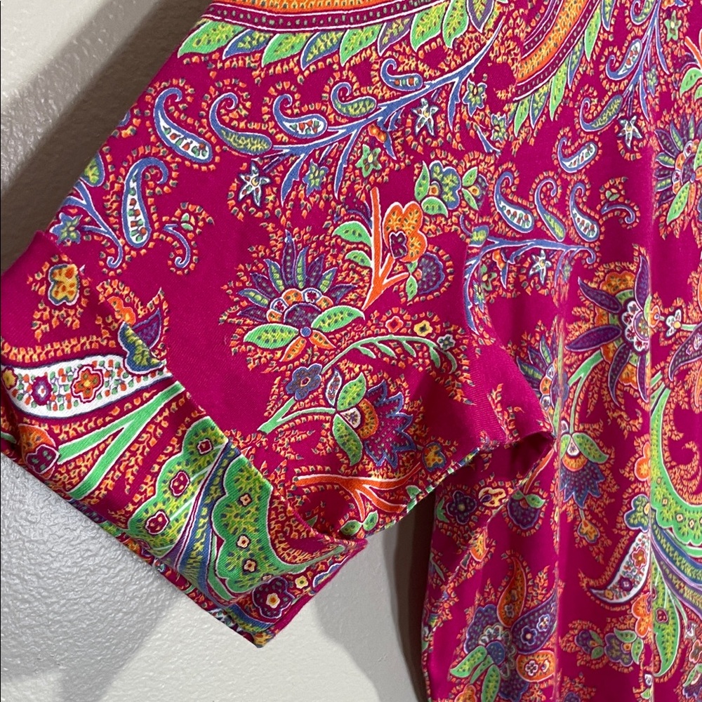 Like New Lauren Ralph Lauren Pink Paisley Top - Picture 2 of 5